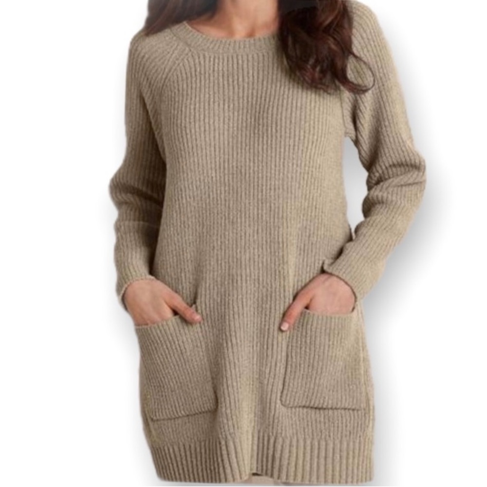 Soft Surroundings Chenille Sweater Tunic in Tan